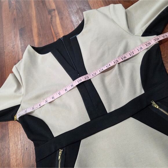 Gabby Skye Career Sheath Dress Color Block Tan and Black NWT Size 14 - Picture 5 of 9